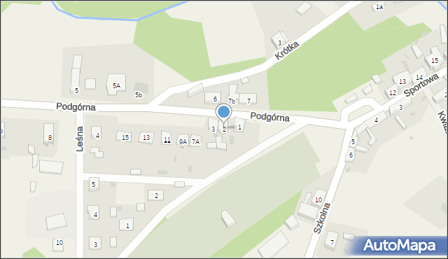 Bledzew, Podgórna, 2, mapa Bledzew