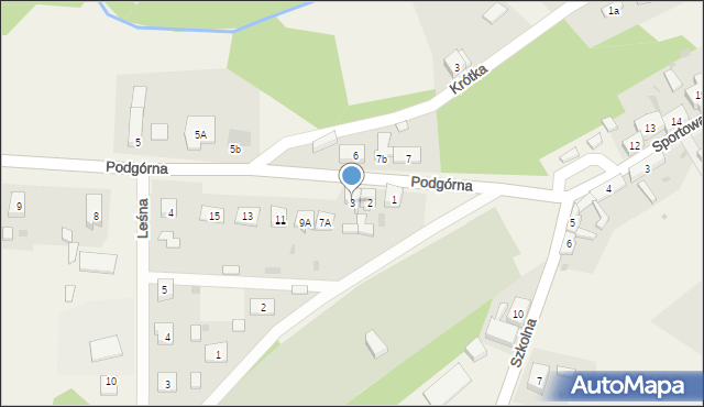 Bledzew, Podgórna, 3, mapa Bledzew