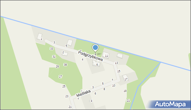 Błonie, Podgrzybkowa, 9, mapa Błonie