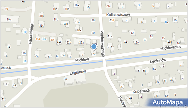 Błonie, Poniatowskiego, 24, mapa Błonie