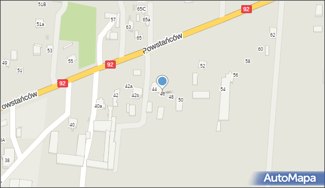 Błonie, Powstańców, 46, mapa Błonie