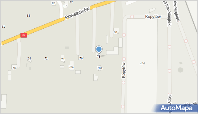 Błonie, Powstańców, 78, mapa Błonie