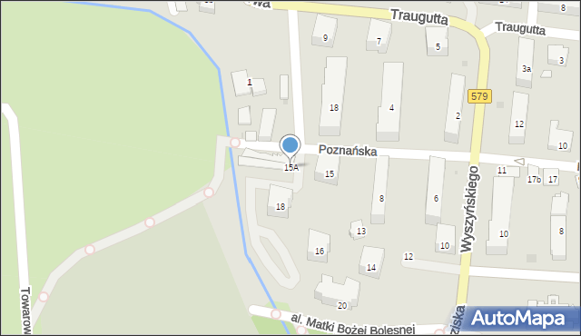 Błonie, Poznańska, 15A, mapa Błonie