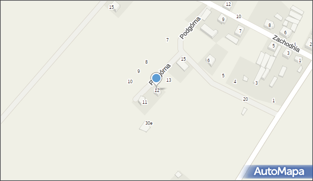 Błotnica, Podgórna, 12, mapa Błotnica