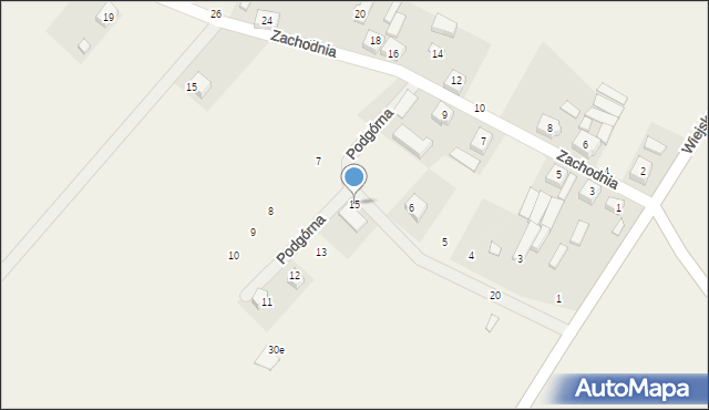 Błotnica, Podgórna, 15, mapa Błotnica