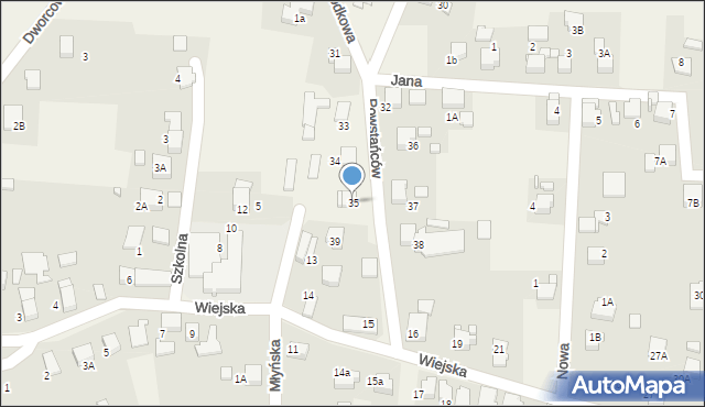 Bluszczów, Powstańców, 35, mapa Bluszczów