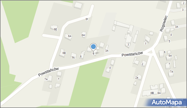 Bluszczów, Powstańców, 5, mapa Bluszczów