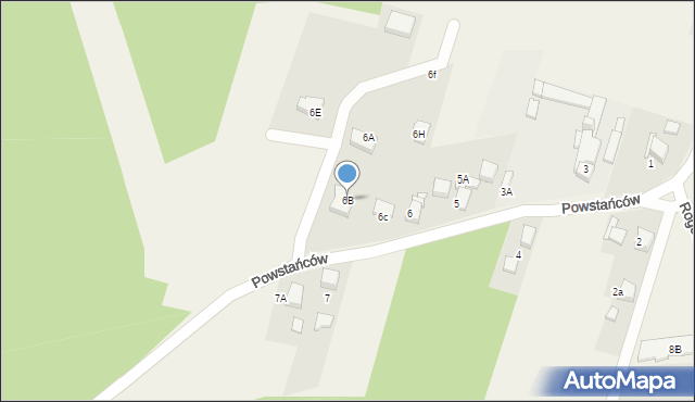 Bluszczów, Powstańców, 6B, mapa Bluszczów