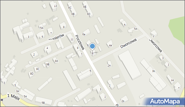 Bobolice, Pocztowa, 4, mapa Bobolice