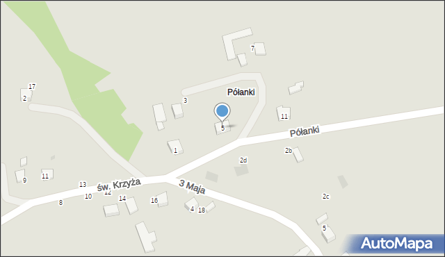 Bobowa, Półanki, 5, mapa Bobowa