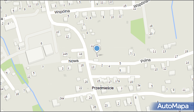 Bobowa, Polna, 1, mapa Bobowa