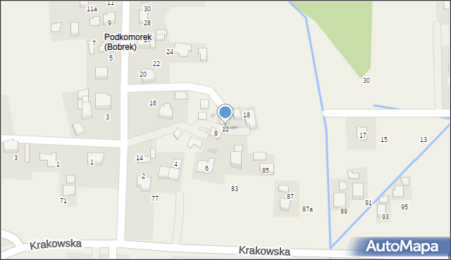 Bobrek, Podkomorska, 12, mapa Bobrek
