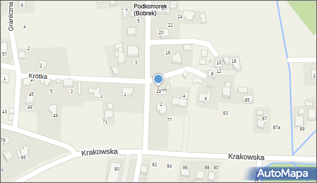 Bobrek, Podkomorska, 14, mapa Bobrek