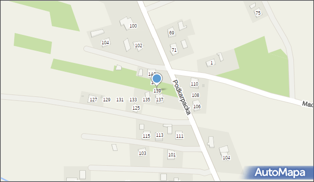 Bóbrka, Podkarpacka, 139, mapa Bóbrka