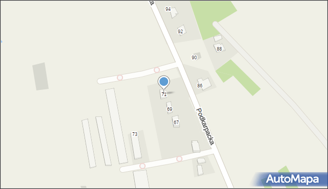 Bóbrka, Podkarpacka, 71, mapa Bóbrka