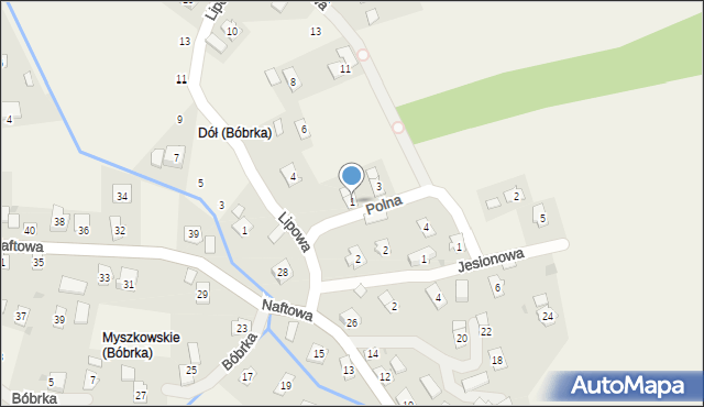 Bóbrka, Polna, 1, mapa Bóbrka