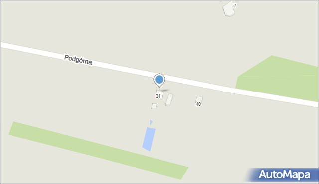 Bobrowniki, Podgórna, 34, mapa Bobrowniki