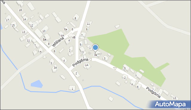 Bobrowniki, Podgórna, 3a, mapa Bobrowniki