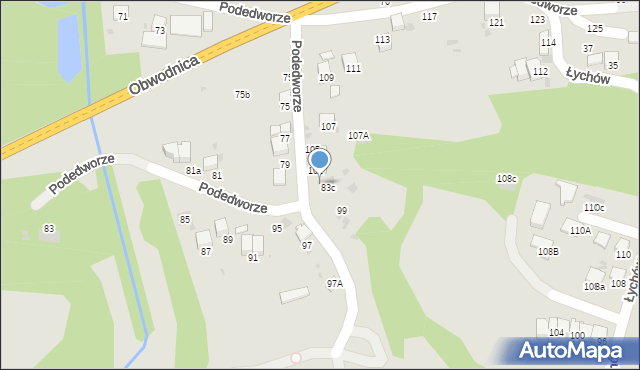 Bochnia, Podedworze, 103, mapa Bochni