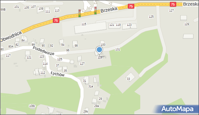 Bochnia, Podedworze, 129, mapa Bochni