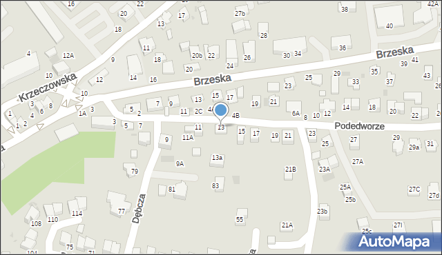 Bochnia, Podedworze, 13, mapa Bochni