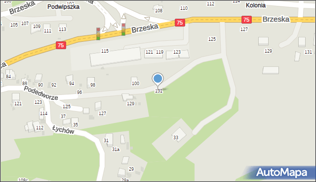 Bochnia, Podedworze, 131, mapa Bochni