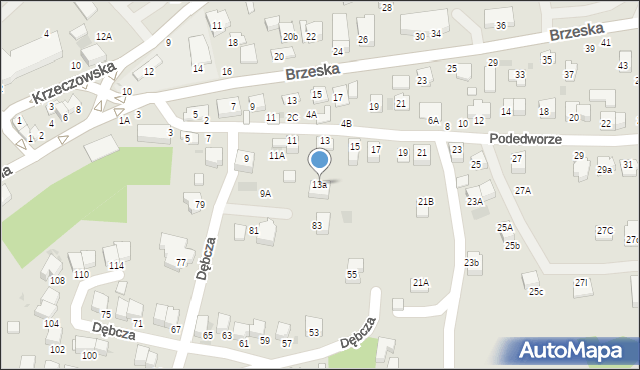 Bochnia, Podedworze, 13a, mapa Bochni