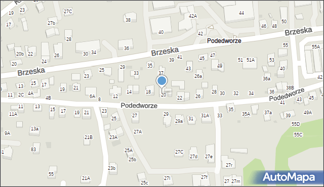 Bochnia, Podedworze, 20a, mapa Bochni