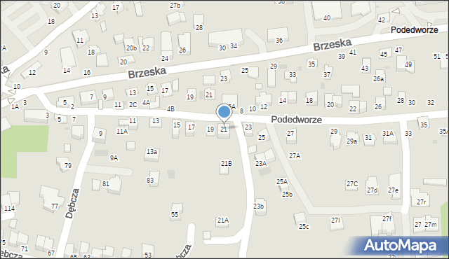 Bochnia, Podedworze, 21, mapa Bochni