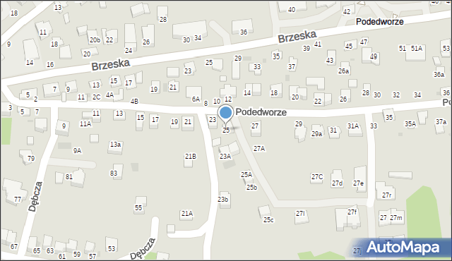 Bochnia, Podedworze, 25, mapa Bochni