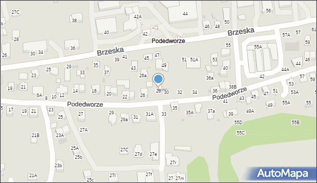 Bochnia, Podedworze, 28, mapa Bochni