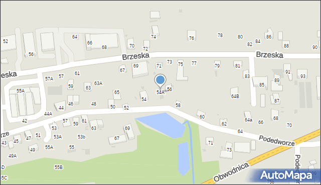 Bochnia, Podedworze, 54A, mapa Bochni