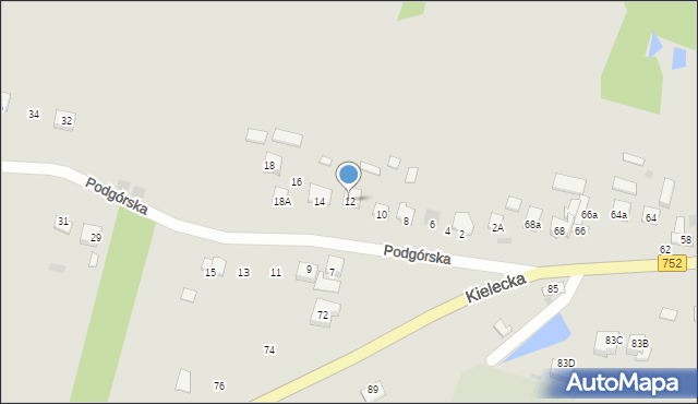 Bodzentyn, Podgórska, 12, mapa Bodzentyn