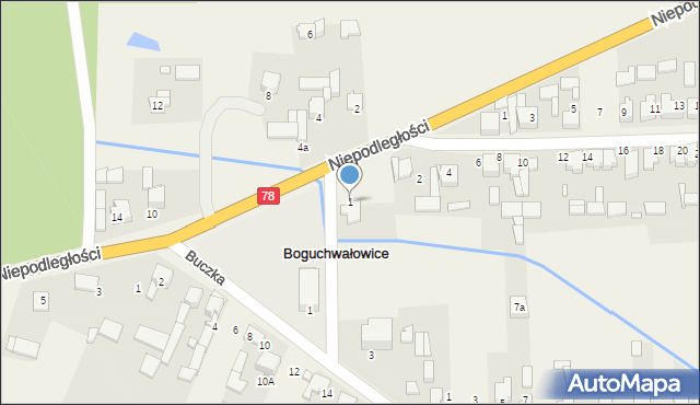 Boguchwałowice, Poprzeczna, 1, mapa Boguchwałowice