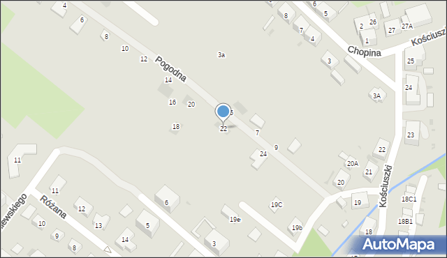 Boguszów-Gorce, Pogodna, 22, mapa Boguszów-Gorce