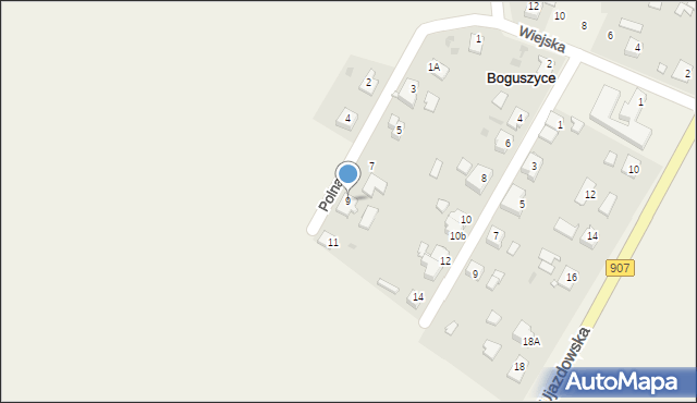 Boguszyce, Polna, 9, mapa Boguszyce
