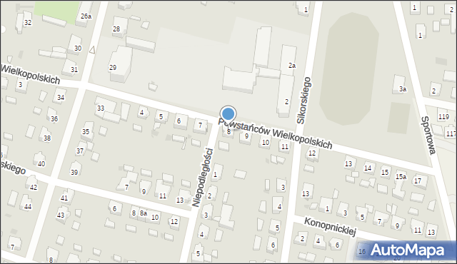 Bojanowo, Powstańców Wielkopolskich, 8, mapa Bojanowo