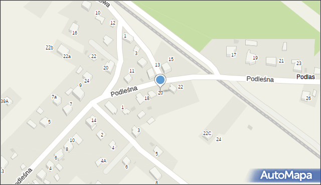 Bolęcin, Podleśna, 20, mapa Bolęcin