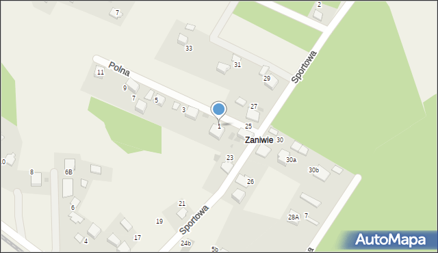 Bolęcin, Polna, 1, mapa Bolęcin