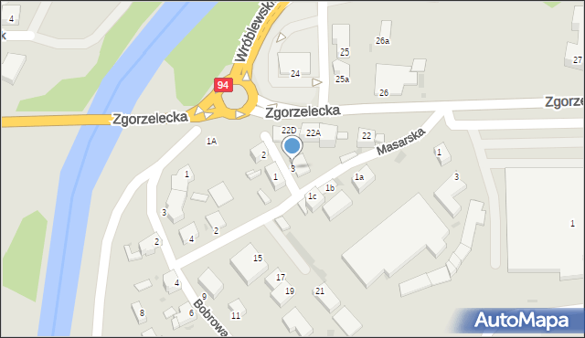 Bolesławiec, Pomorska, 3, mapa Bolesławca