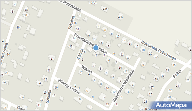 Bolesławiec, Powstańców Śląskich, 2, mapa Bolesławca