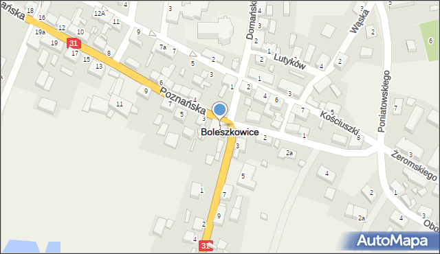 Boleszkowice, Poznańska, 1, mapa Boleszkowice