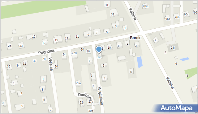 Borek, Pogodna, 14, mapa Borek