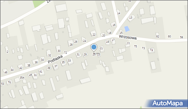 Borki Siedleckie, Podlaska, 25, mapa Borki Siedleckie