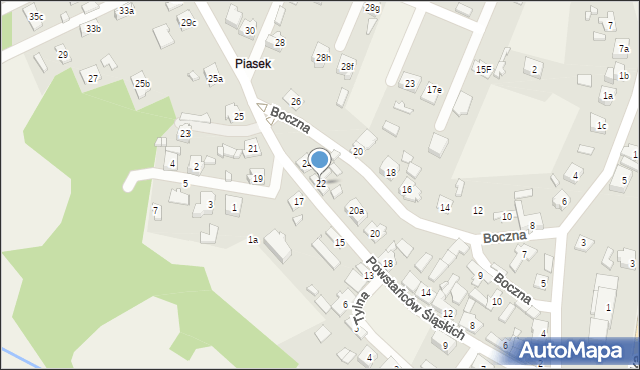 Boronów, Powstańców Śląskich, 22, mapa Boronów