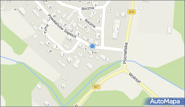 Boronów, Powstańców Śląskich, 3, mapa Boronów