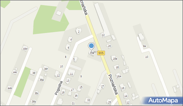 Boronów, Poznańska, 33a, mapa Boronów