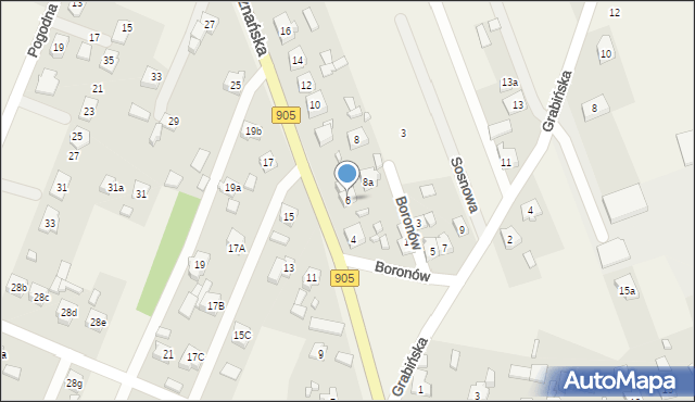 Boronów, Poznańska, 6/1, mapa Boronów