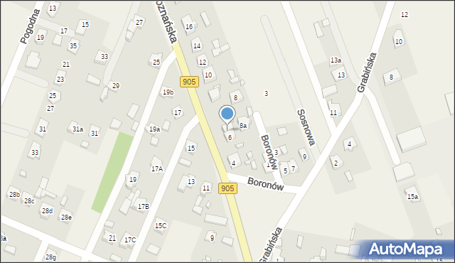 Boronów, Poznańska, 6/2, mapa Boronów