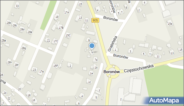 Boronów, Poznańska, 7, mapa Boronów